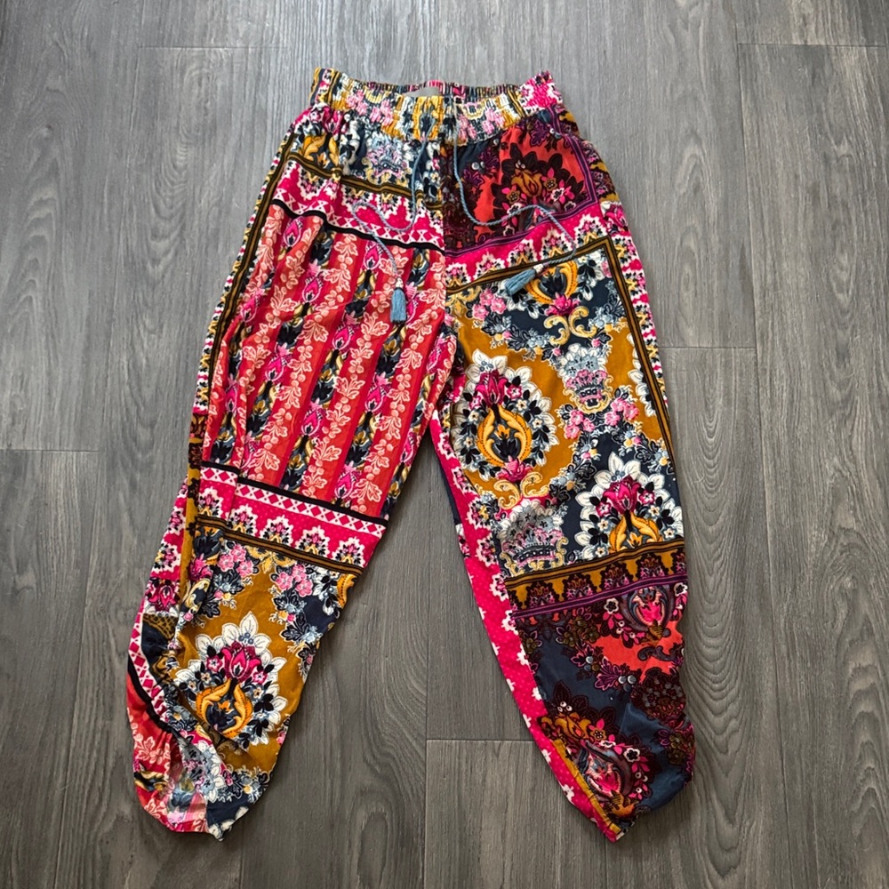 Anthropologie Velvet Multicolor Patterned Pants XS